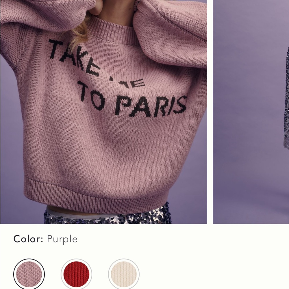 Anthropologie Maeve Graphic City Sweater ‘Take Me to Paris’ crewneck sweater XL - Picture 4 of 6